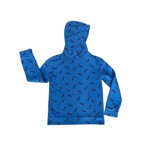 PUMA Youth French Terry Hoodie Long Sleeve Unisex Size Large 14/16 Blue/Black